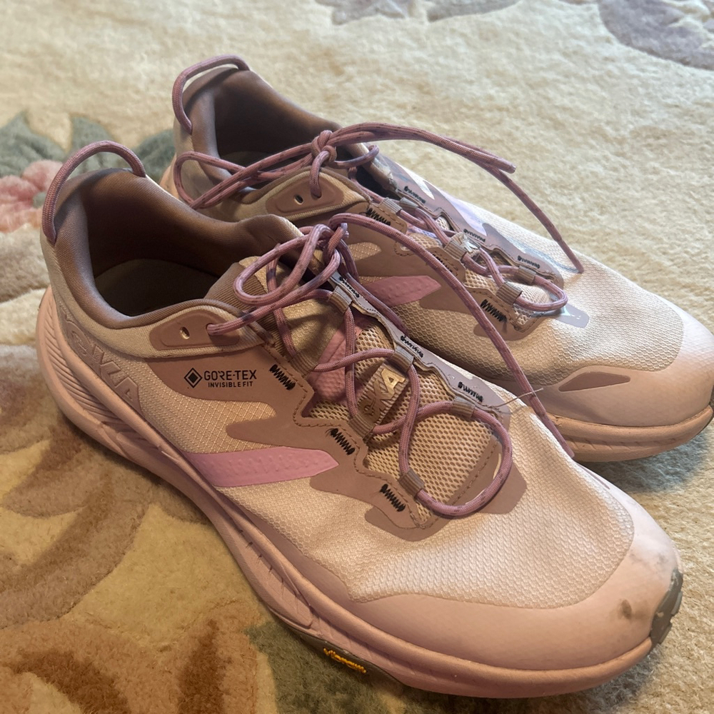 Hoka Transport GTX Womens Pink Blush Rose Hiking Trail Sneakers size 11